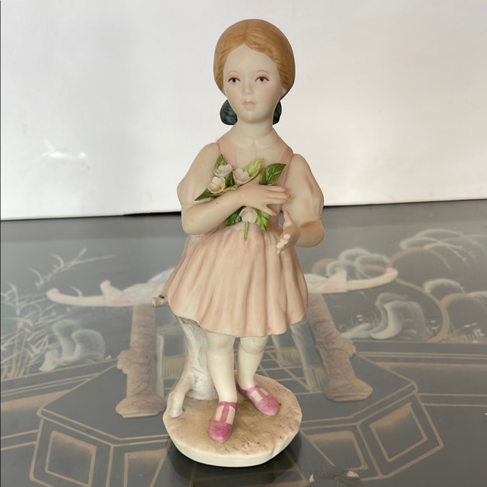 Vintage Cybis Heidi figurine porcelain girl holding flowers Children of Cherish